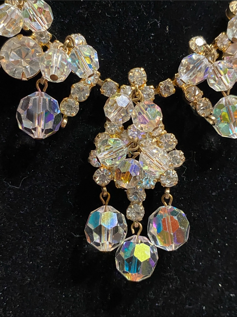 1960s Juliana Aurora Crystal Drop Necklace - Picture 5 of 11